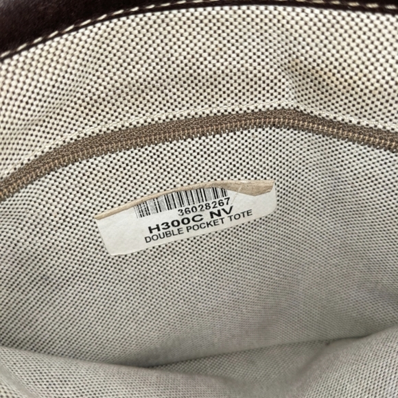 DOONEY & BOURKE Signature Logo Double Pocket GRAY & Brown Tote Handbag Purse - Picture 12 of 12